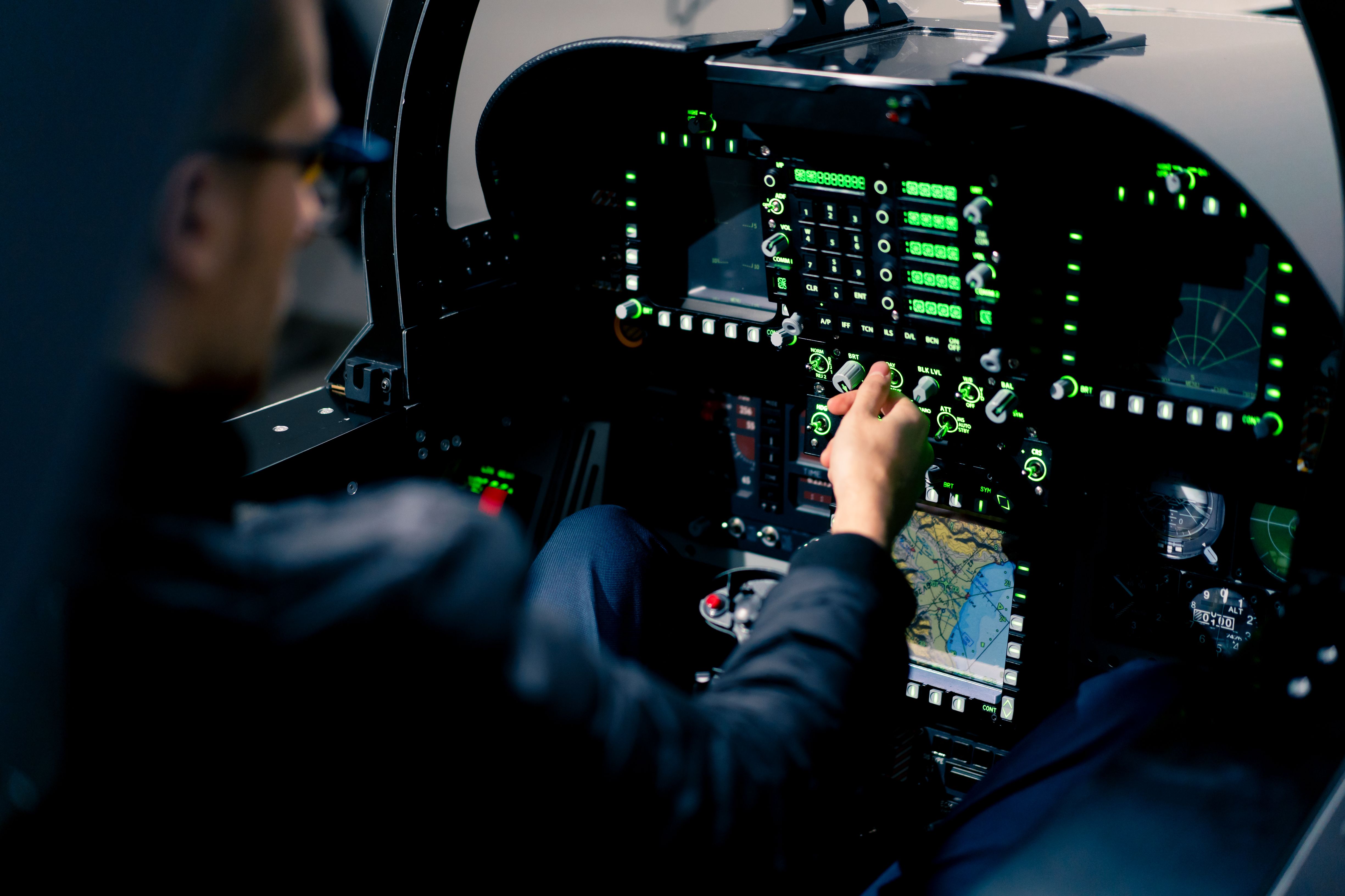 F/A-18 Hornet cockpit control panel view 1
