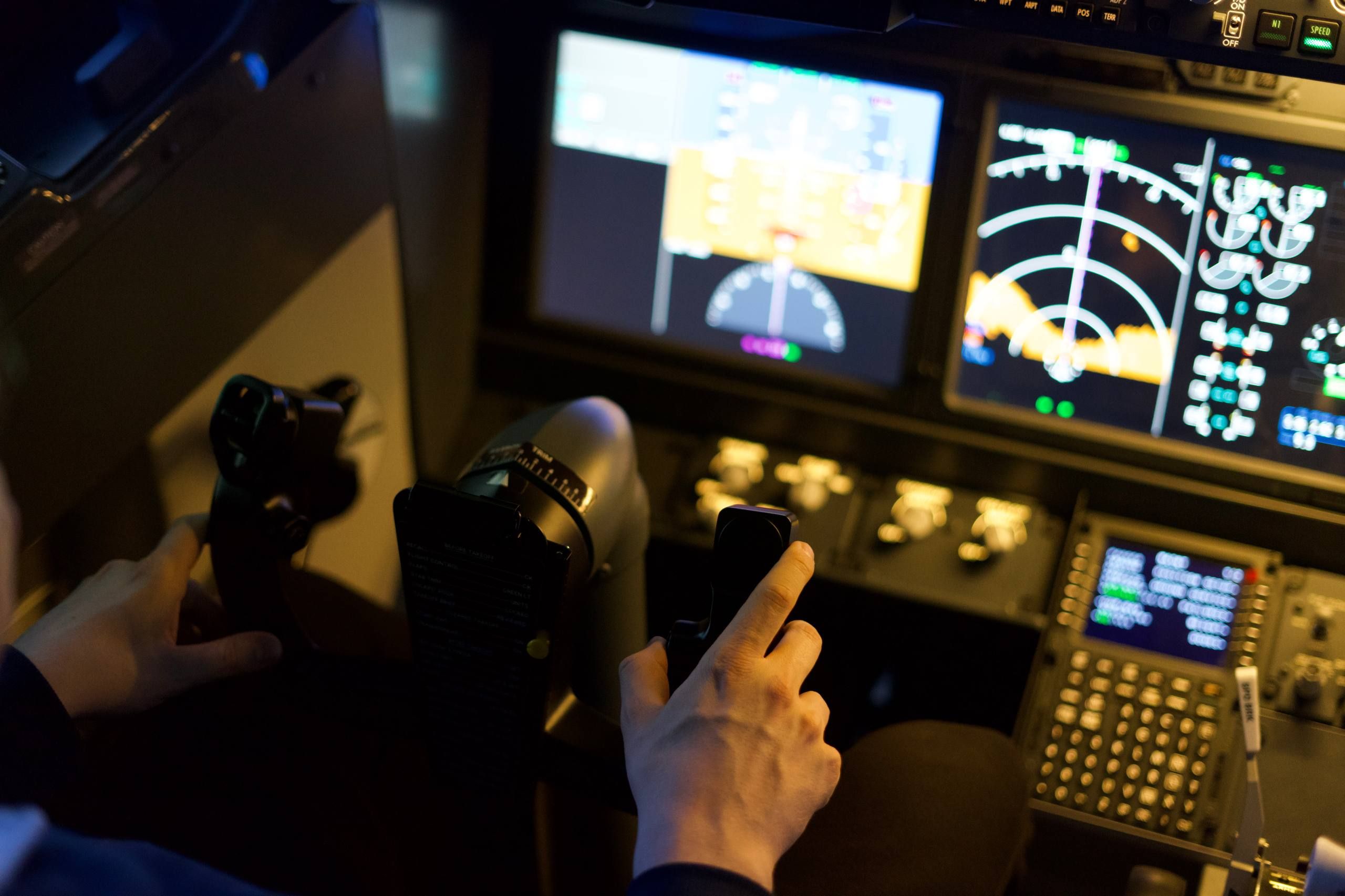 Boeing 737 control yoke close-up