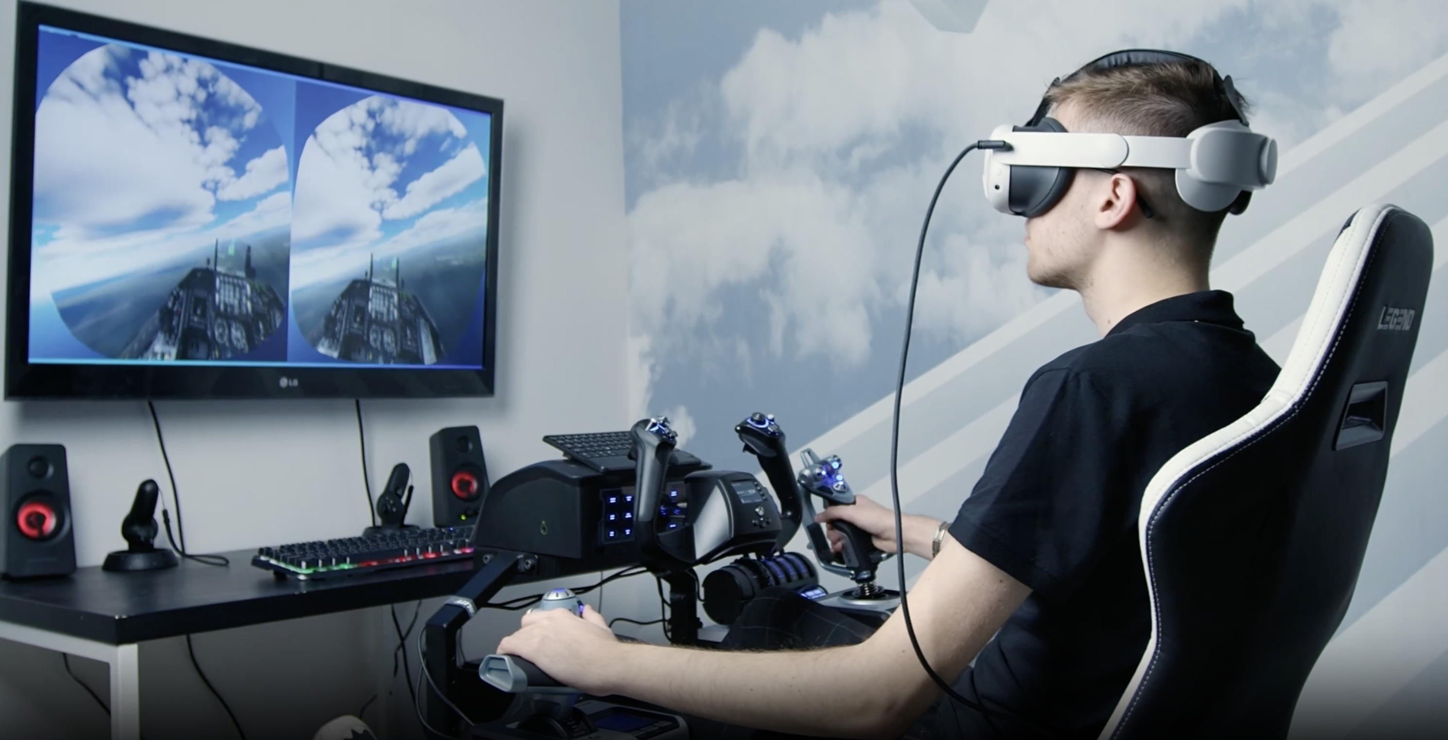 Cessna flight simulator cockpit interior view