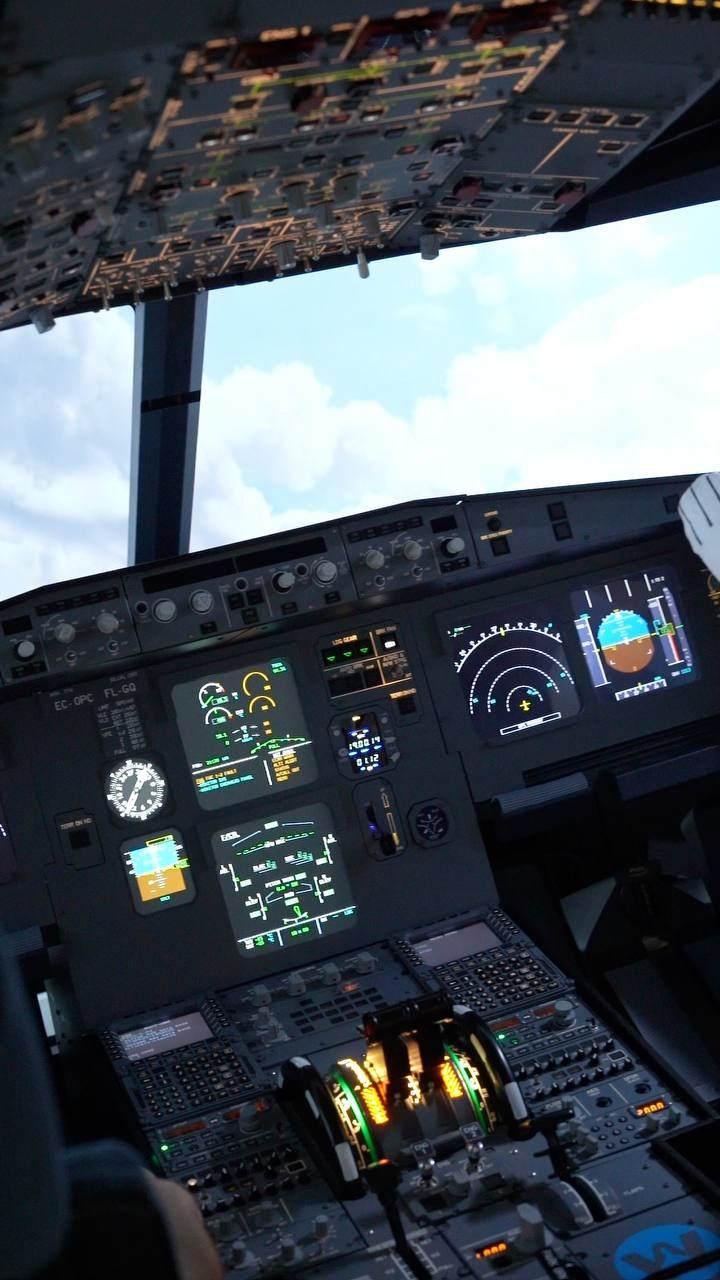 Airbus A320 control panel close-up