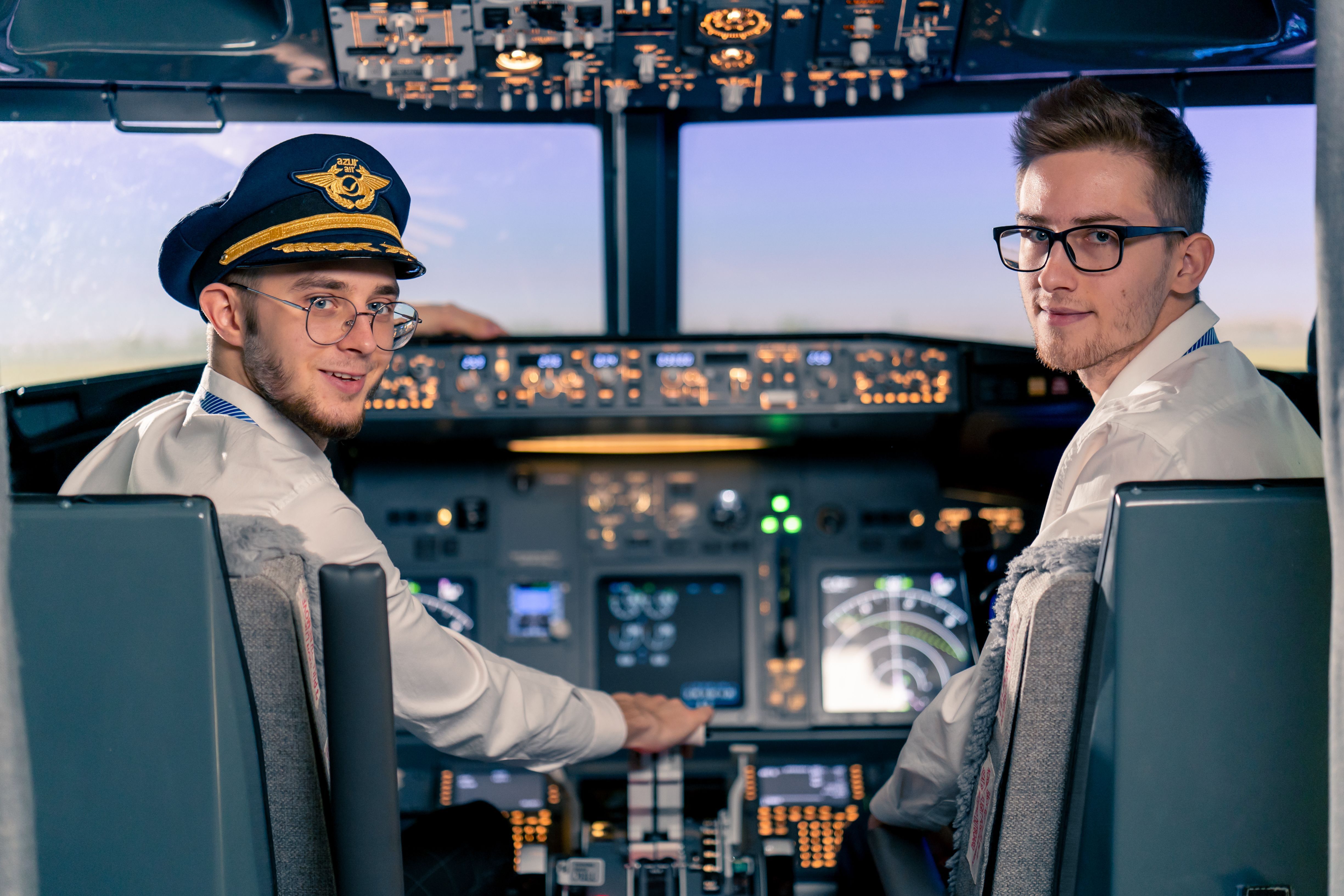 Boeing 737 simulator cockpit miscellaneous view