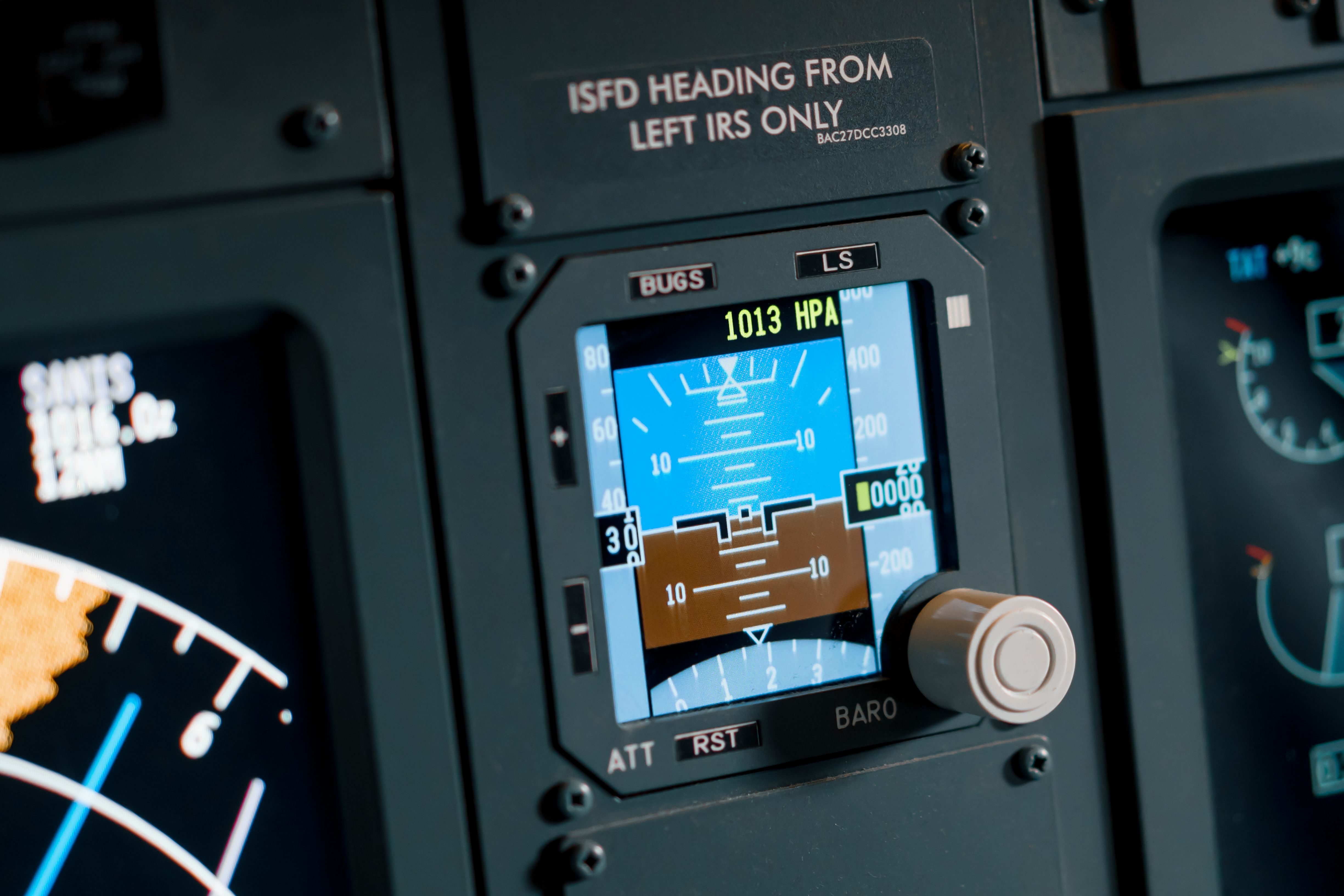 Navigation system displays with map in Boeing 737 simulator