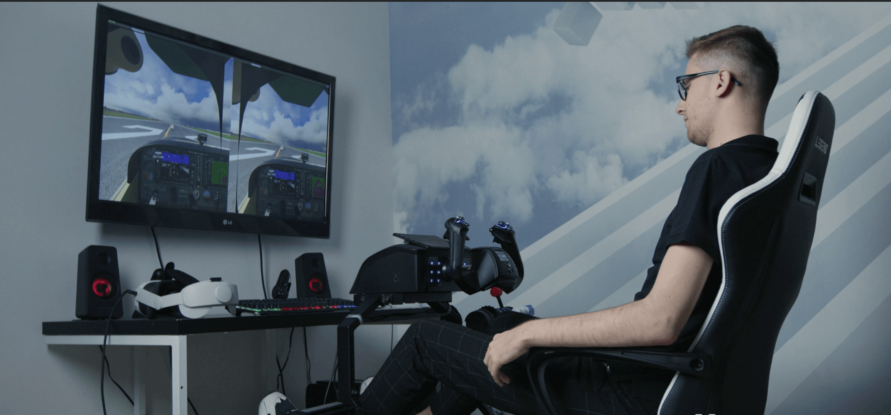 Cessna simulator realistic cockpit equipment and controls