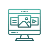 VFI Technology - Infographic of custom website creation depicted with a computer screen