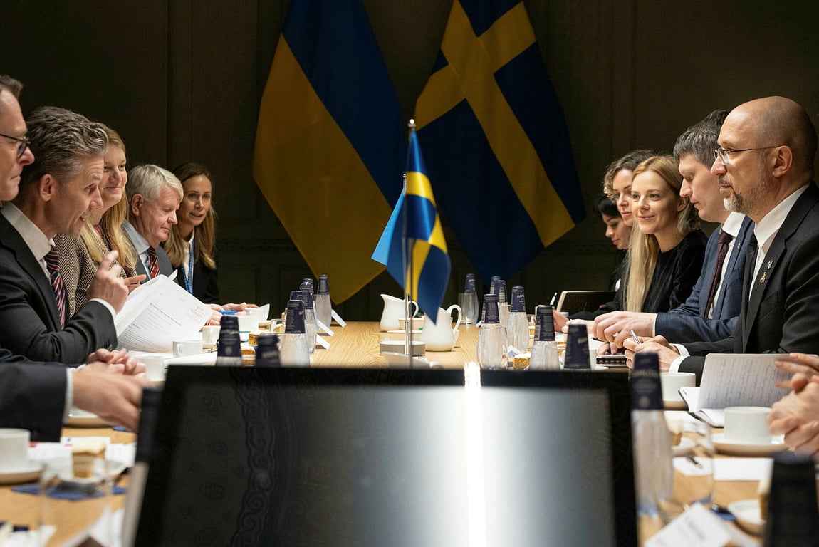 Shmyhal keskusteli Gripen-toimituksista ja innovaatiohubista Ruotsin-vierailun aikana