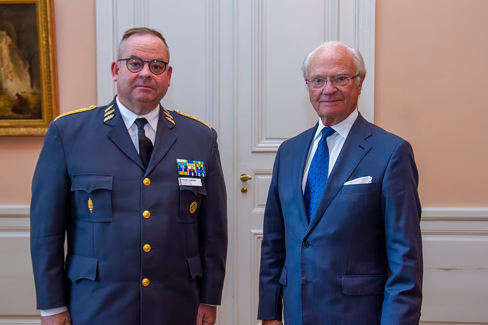 Sveriges konge og kronprinsesse på Folk og Forsvars rikskonferanse i Sälen