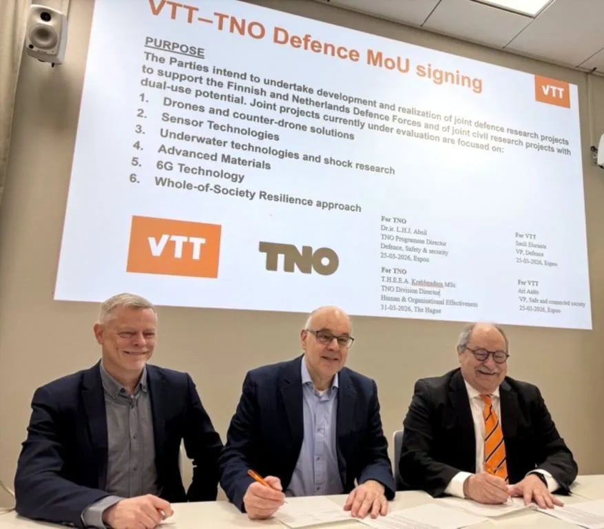 VTT och TNO utökar försvarssamarbete inom drönare och 6G