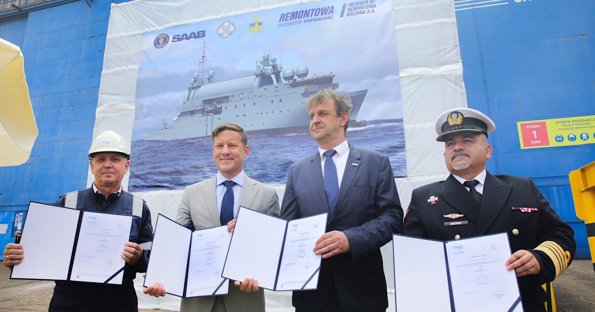 Saab suorittaa kölinlaskun puolalaiselle signaalitiedustelualukselle