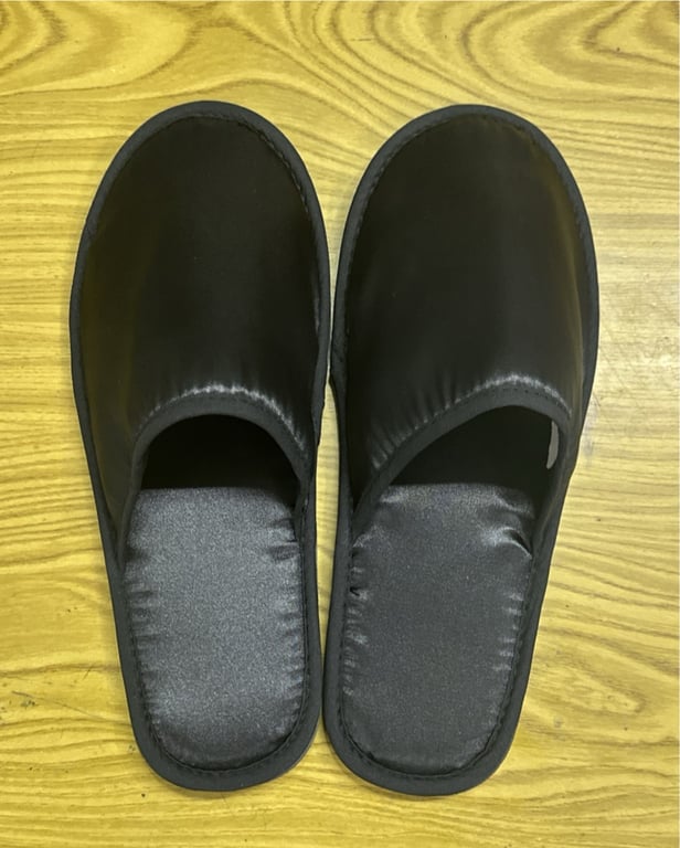 Black Satin Slipper
