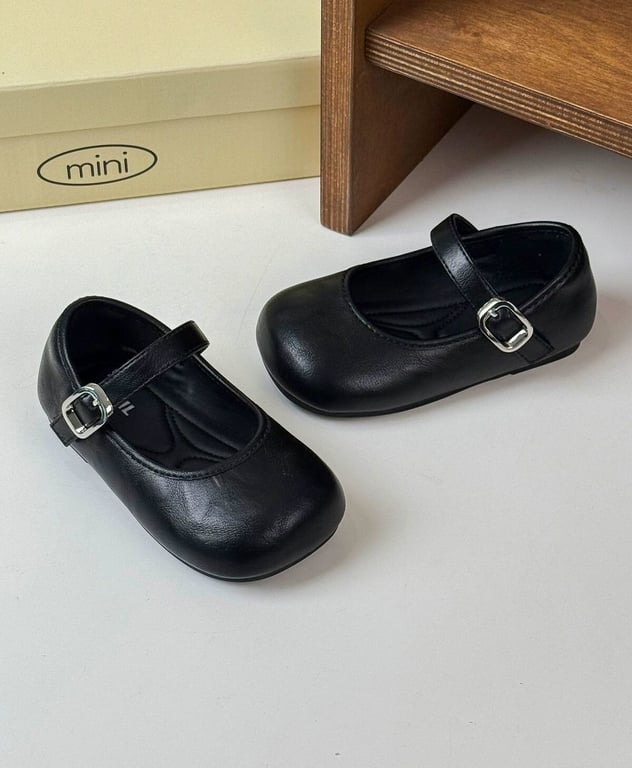 M205 Giày Búp Bê Bé Gái Mary Jane Da Mềm Phong Cách Vintage Hàn Quốc – Giày Trẻ Em Mũi Tròn Êm Chân Đi Học, Đi Chơi