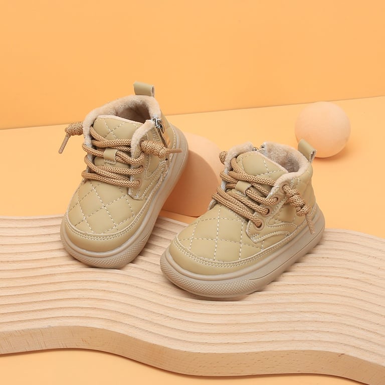 M026 Giày Boot Cổ Lót Lông Cho Bé Trai & Bé Gái Style Hàn Quốc – Giày Thể Thao Bốt Chần Chỉ Ô Tám Êm Chân Khóa Kéo Tiện Lợi (Size 26-36)