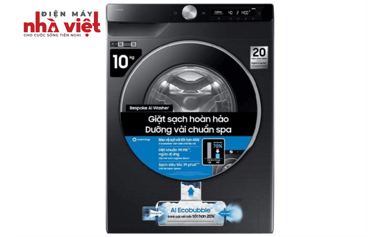 Máy giặt Samsung AI EcoBubble Inverter 10 kg WW10DG6U34LBSV