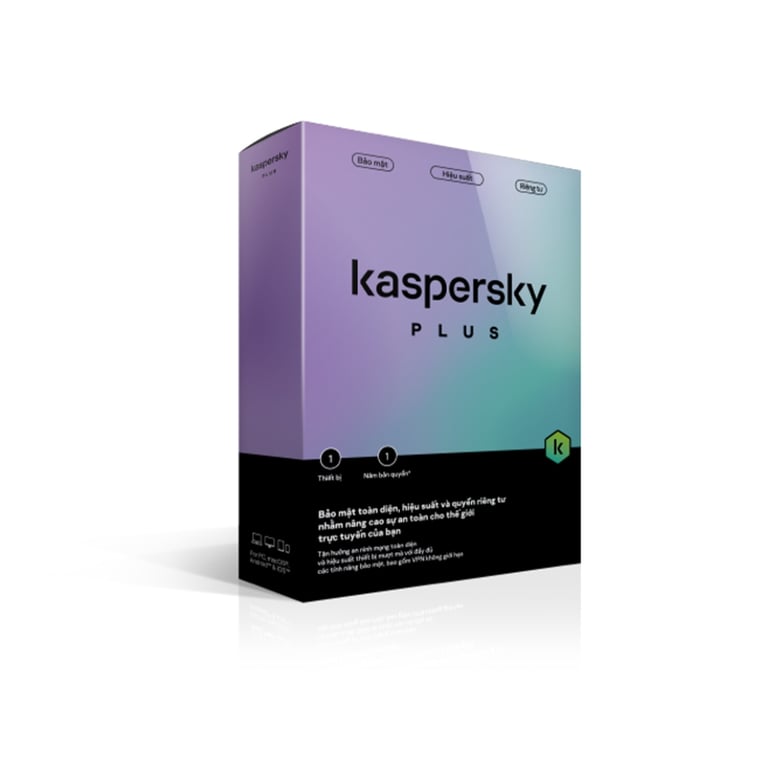 Phần mềm diệt virut Kaspersky Plus - 5U (5 thiết bị/ năm)