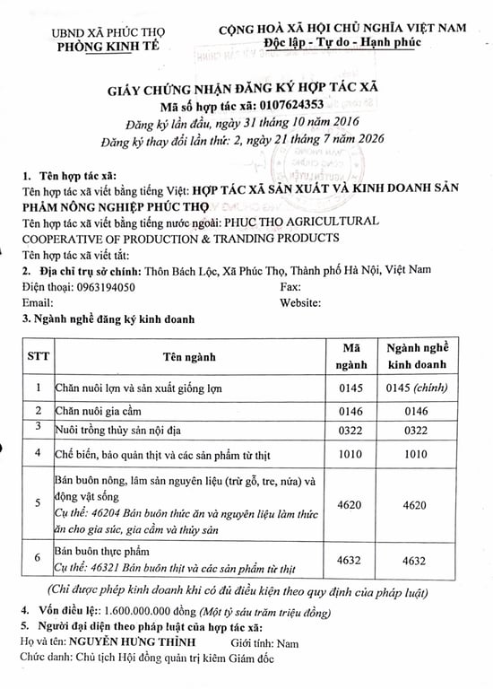 Hồ sơ pháp lý hộ kinh doanh NGUYỄN HƯNG THỊNH