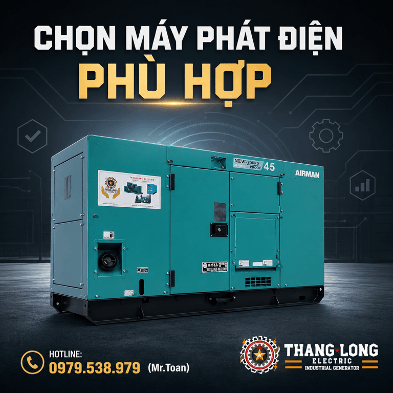 Hướng dẫn chọn máy phát điện công nghiệp phù hợp cho doanh nghiệp