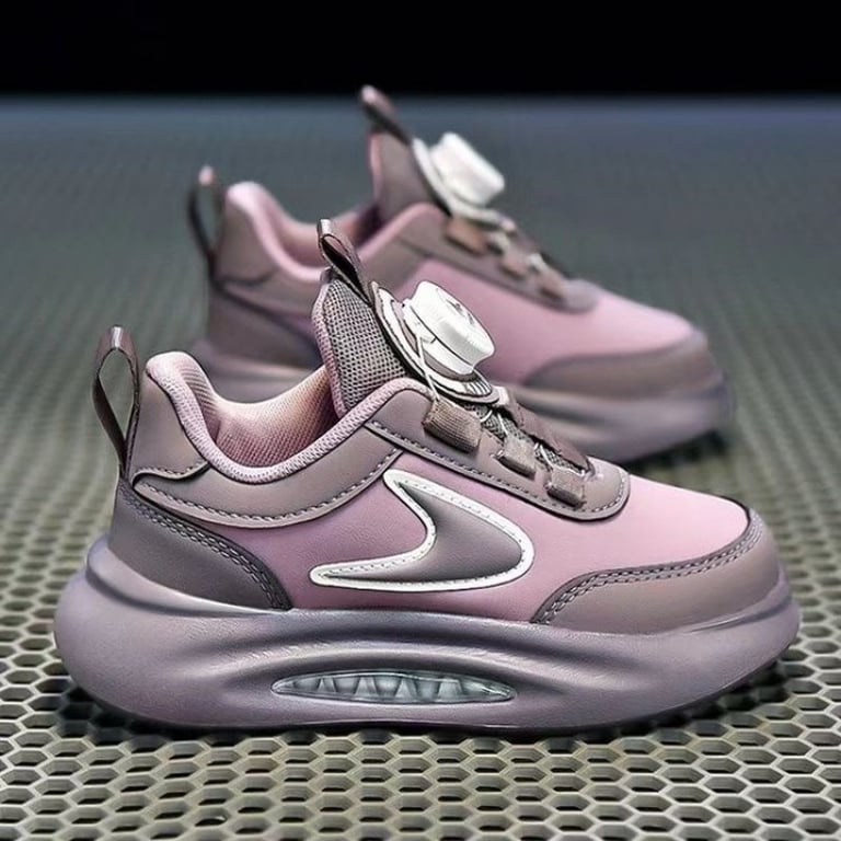 M154 Giày Thể Thao Bé Gái Núm Xoay Thông Minh – Giày Sneaker Trẻ Em Cổ Thấp Đệm Khí Tự Điều Chỉnh Dây Đi Học, Đi Chơi