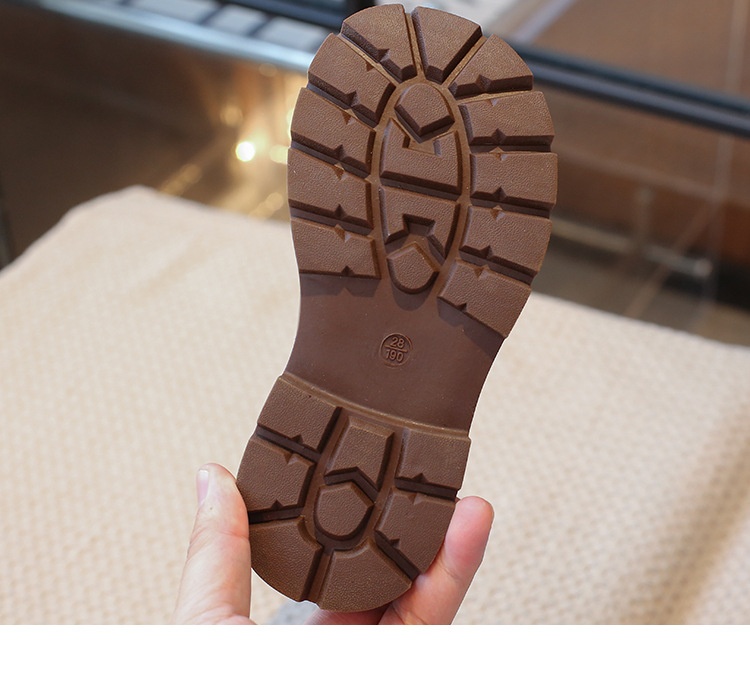 M047 Giày Bốt Trẻ Em Cổ Ngắn Da Bóng Phong Cách Hàn Quốc – Boots Bé Trai & Bé Gái Khóa Kéo Sau Cổ Chun Đế Răng Cưa Chống Trượt (Size 26 - 36)