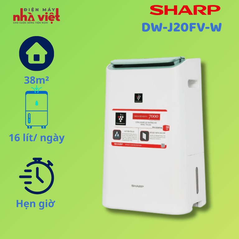 Máy lọc không khí và hút ẩm Sharp DW-E16FA-W