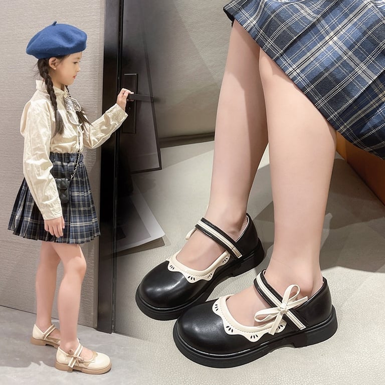 M012 Giày Búp Bê Mary Jane Vintage Viền Răng Cưa Cho Bé Gái (Size 25-31)