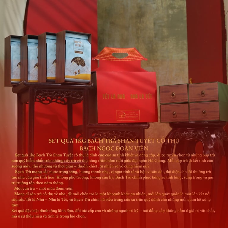 Set quà 1kg Bạch Trà Shan Tuyết Cổ Thụ Bạch Ngọc Đoàn Viên
