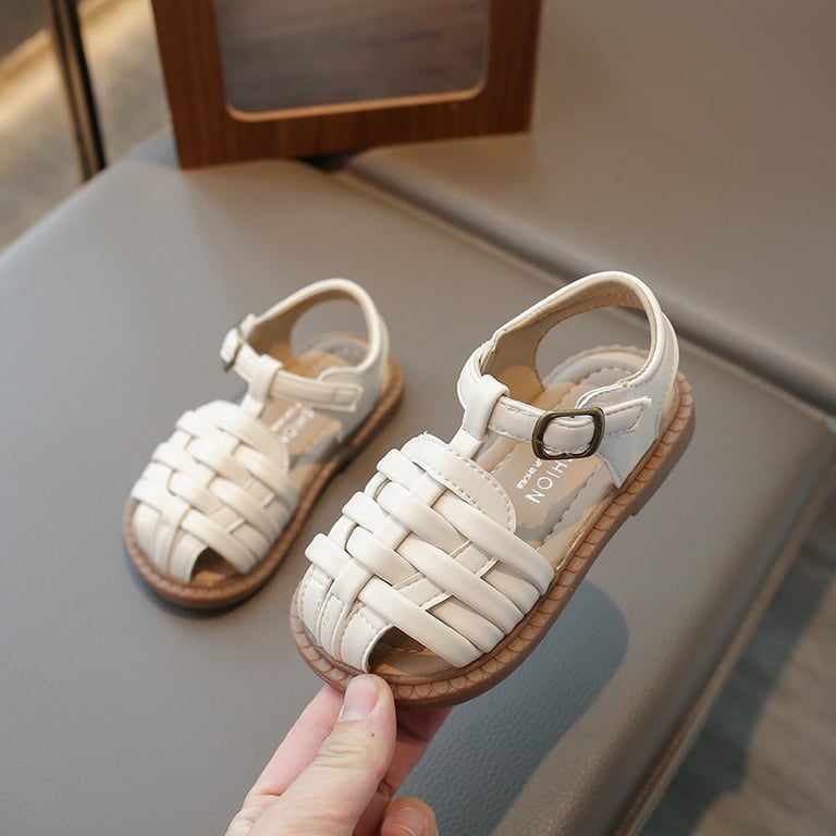 M204 Sandal Rọ Cho Bé Gái Bé Trai Da Mềm Rọ Đan Dáng Vintage – Dép Sandal Trẻ Em Quai Dán Đi Học, Đi Chơi