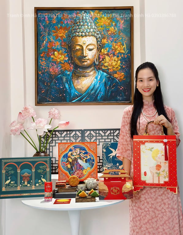 Tranh sơn dầu Phật mới