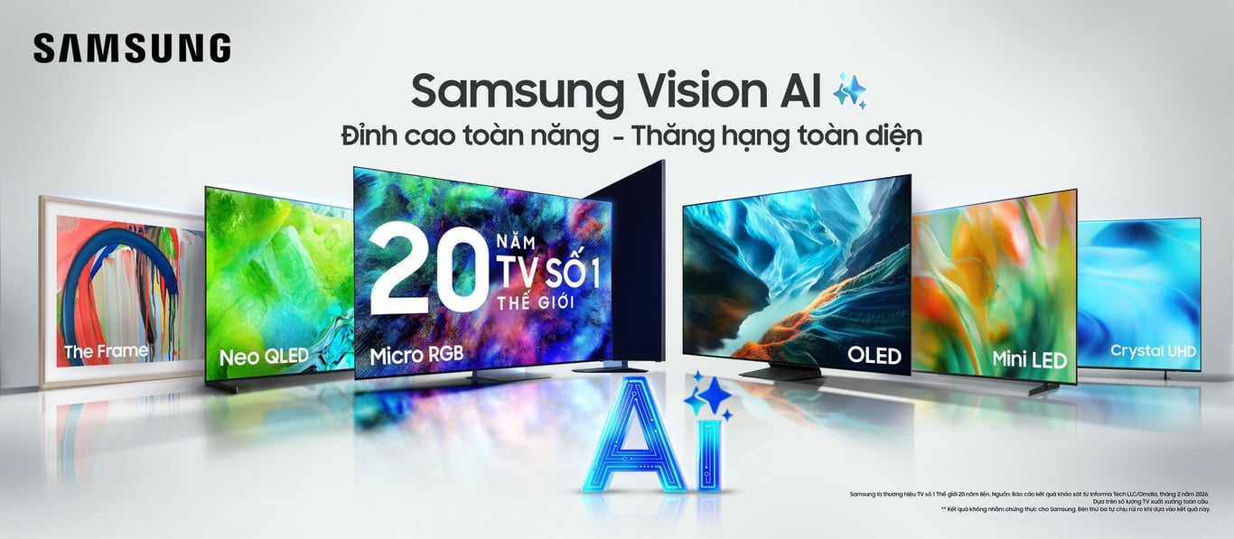 Samsung ra mắt Loạt AI TV 2026 tại Việt Nam: Giới thiệu Micro RGB, nâng tầm trải nghiệm với “trợ lý AI”