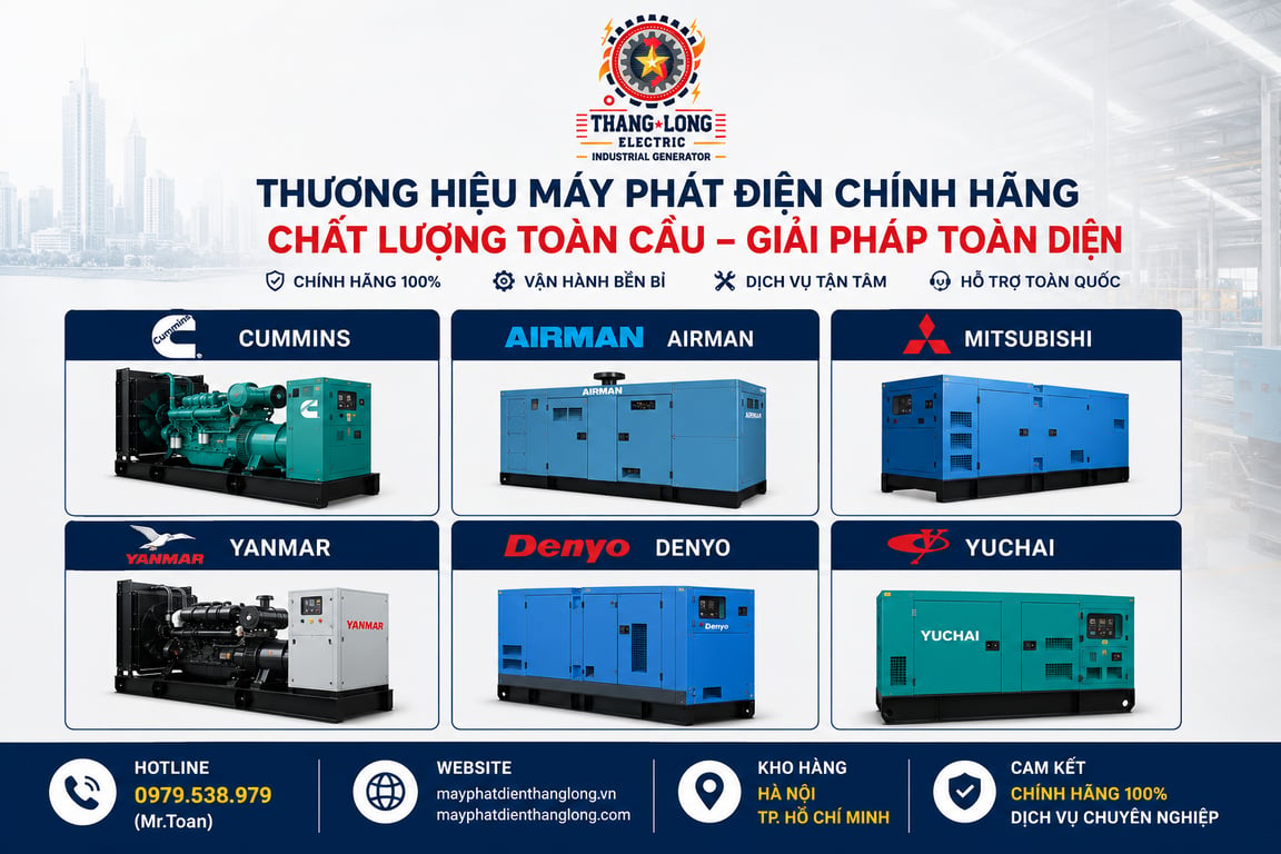 Thương hiệu  m&aacute;y ph&aacute;t điện c&ocirc;ng nghiệp
