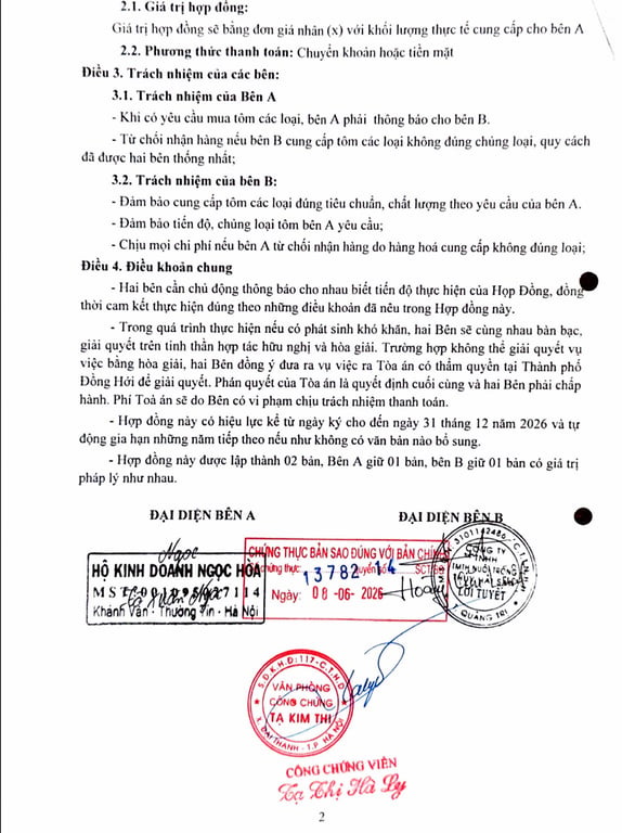 Hồ Sơ Pháp Lý HỘ KINH DOANH NGỌC HÒA