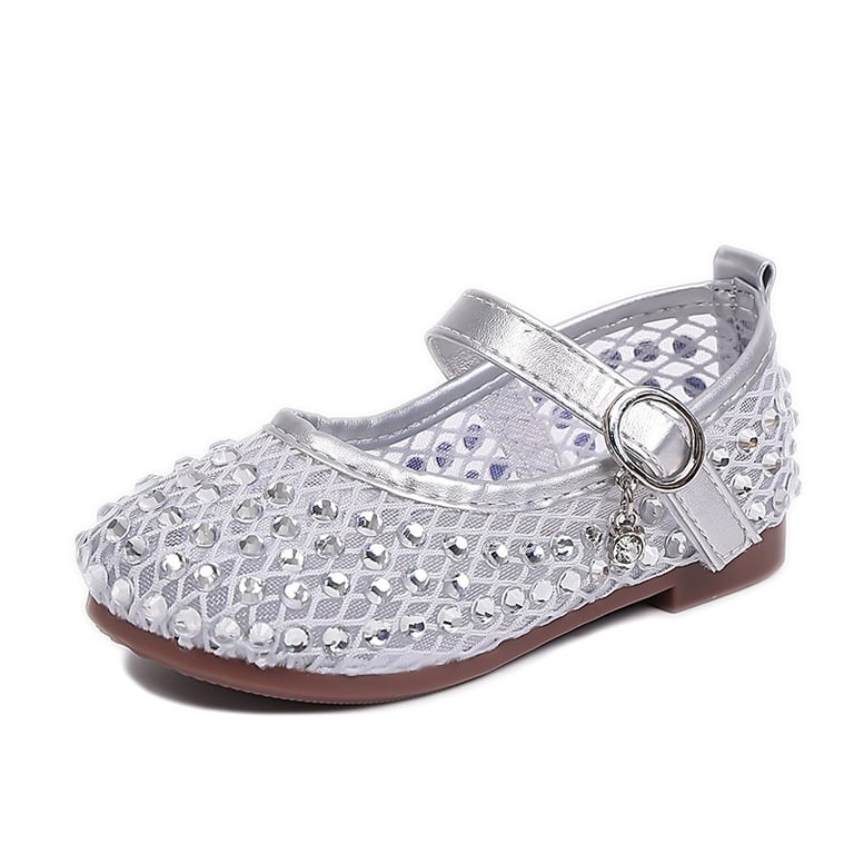 M193 Giày Búp Bê Bé Gái Lưới Đính Đá Lấp Lánh Công Chúa – Giày Búp Bê Trẻ Em Dáng Mary Jane Mùa Hè Thoáng Khí Đi Dự Tiệc
