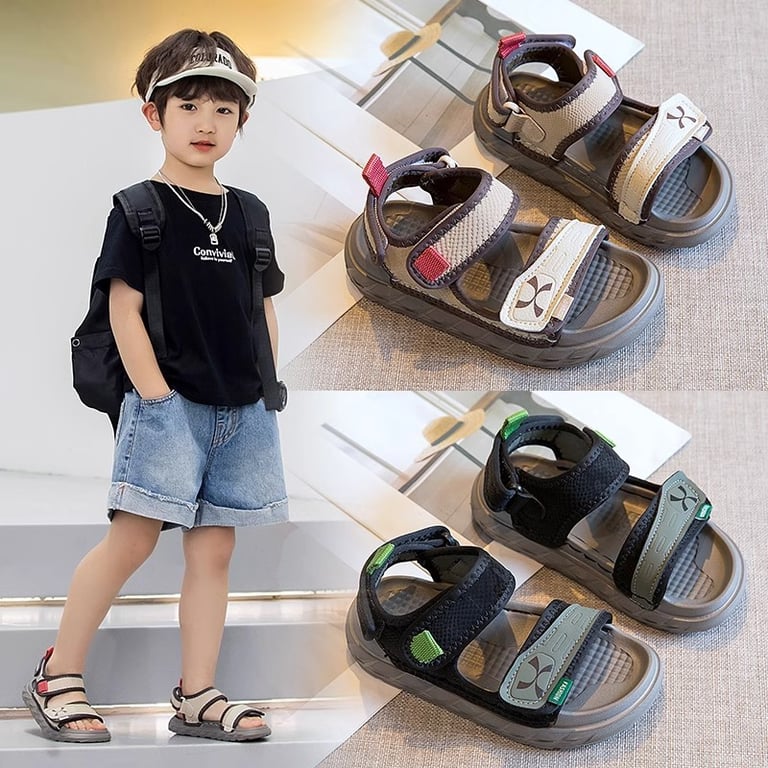 M121 Sandal Bé Trai Thể Thao Phong Cách Hàn Quốc – Dép Sandal Trẻ Em Quai Dán Đế Êm Chống Trơn Trượt Đi Học, Đi Chơi