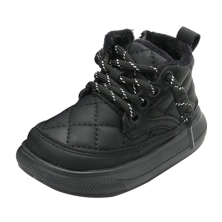 M026 Giày Boot Cổ Lót Lông Cho Bé Trai & Bé Gái Style Hàn Quốc – Giày Thể Thao Bốt Chần Chỉ Ô Tám Êm Chân Khóa Kéo Tiện Lợi (Size 26-36)