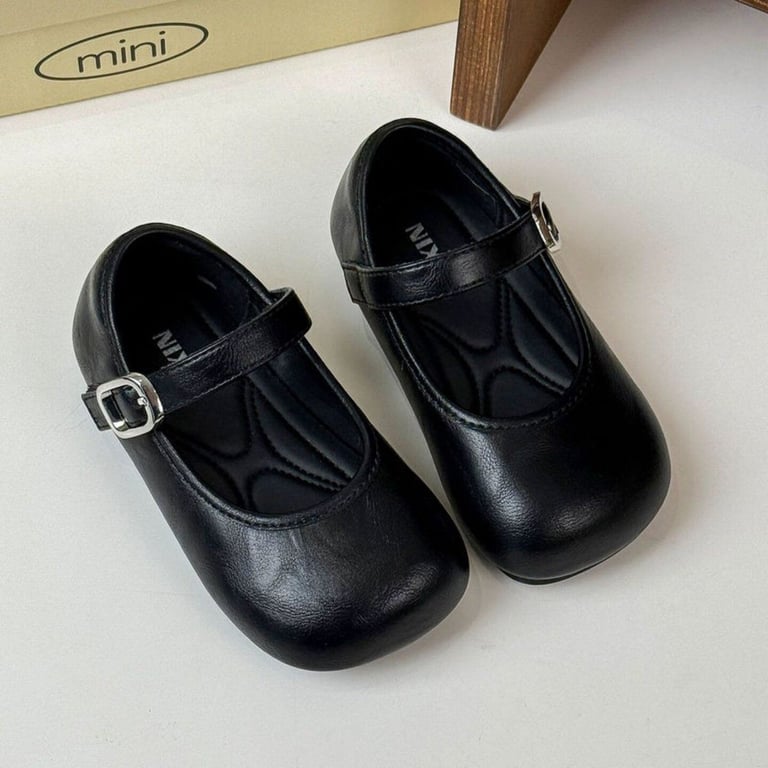 M205 Giày Búp Bê Bé Gái Mary Jane Da Mềm Phong Cách Vintage Hàn Quốc – Giày Trẻ Em Mũi Tròn Êm Chân Đi Học, Đi Chơi