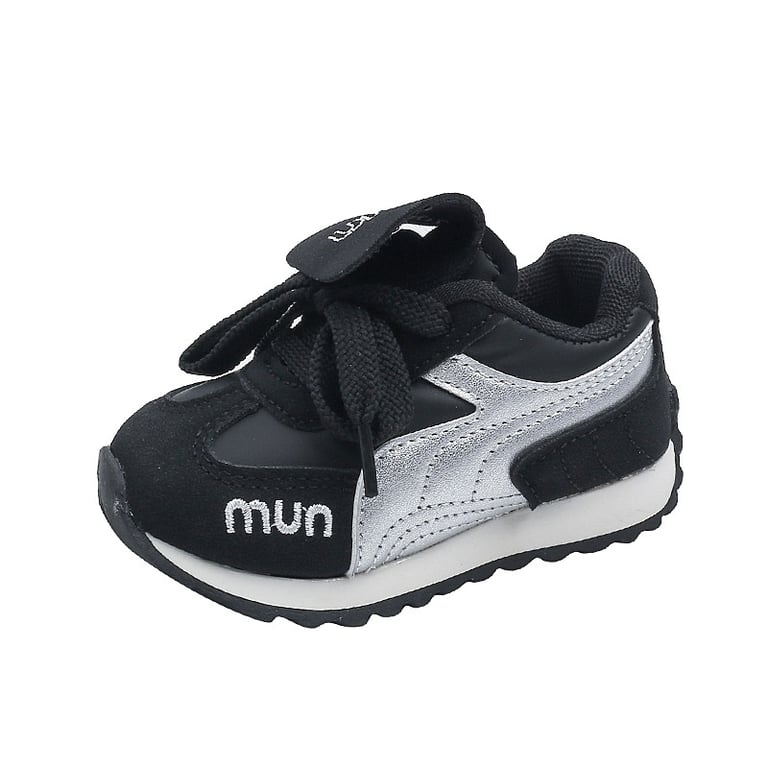 M045 Giày Thể Thao Trẻ Em Cổ Thấp Phong Cách Retro – Sneaker Bé Trai & Bé Gái Phối Da Lộn & Ánh Kim Quai Dán Tiện Lợi Đi Học, Đi Chơi (Size 27 - 37)