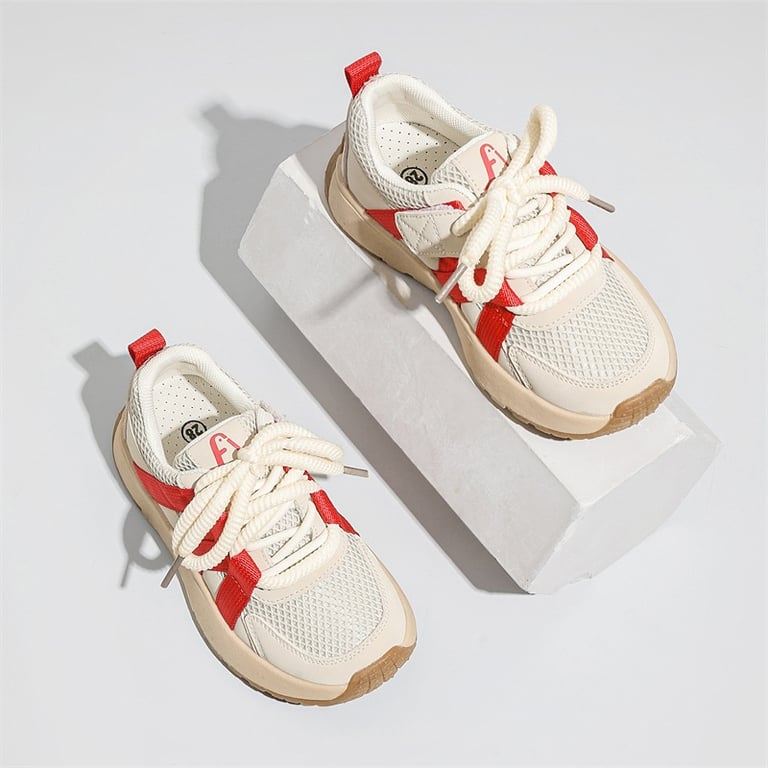 M050 Giày Thể Thao Trẻ Em Phối Lưới Dây Thừng Xoắn – Sneaker Bé Trai & Bé Gái Phong Cách Hàn Quốc Đai Đan Năng Động Đi Học, Đi Chơi (Size 27 - 37)