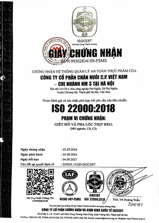 Hồ sơ pháp lý Công Ty Cổ Phần Chăn Nuôi CP.Việt Nam