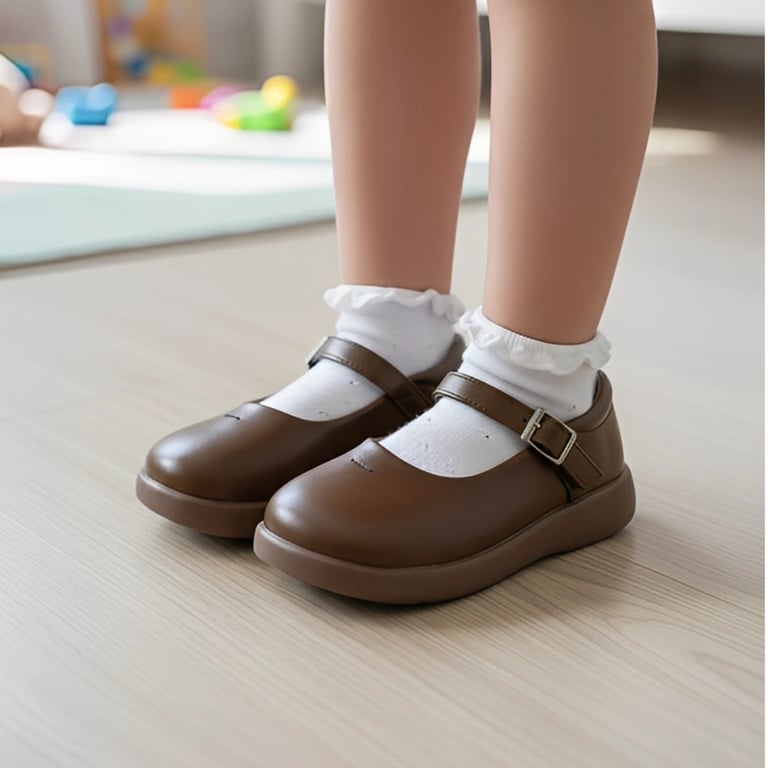 M029 Giày Búp Bê Bé Gái Mary Jane Mũi Tròn Đế Bánh Mỳ – Giày Bệt Da Mềm Quai Cài Khóa Tiện Lợi Đi Học, Đi Tiệc Phong Cách Vintage (Size 23 - 31)
