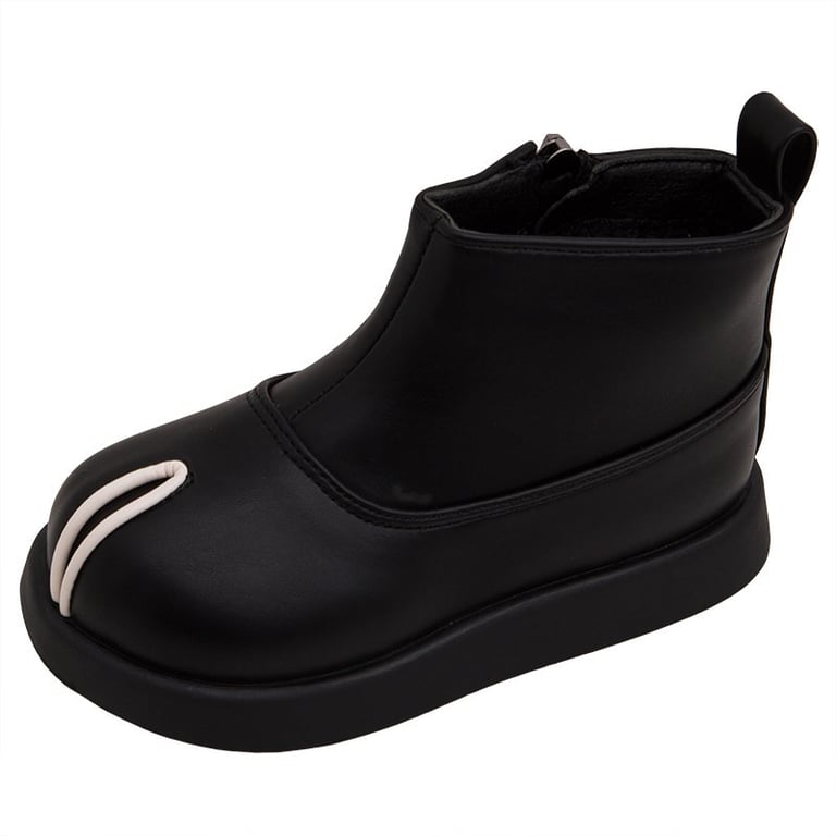 M044 Giày Bốt Bé Gái & Bé Trai Cổ Ngắn Da Mềm Mũi Tròn – Boots Trẻ Em Khóa Kéo Hông Tinh Tế Đế Đúc Êm Chân Đi Học, Đi Play, Du Lịch (Size 26 - 36)