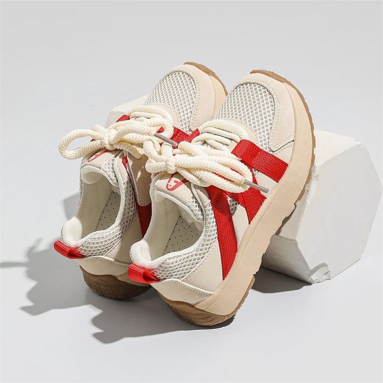 M050 Giày Thể Thao Trẻ Em Phối Lưới Dây Thừng Xoắn – Sneaker Bé Trai & Bé Gái Phong Cách Hàn Quốc Đai Đan Năng Động Đi Học, Đi Chơi (Size 27 - 37)