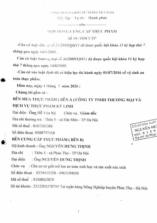 Hồ sơ pháp lý hộ kinh doanh NGUYỄN HƯNG THỊNH