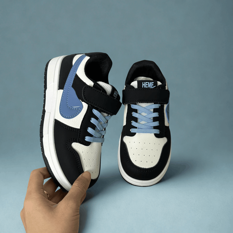 M141 Giày Sneaker Thể Thao Trẻ Em Dáng Dunk Low Phối Màu Xanh Ghi / Đỏ Đô Cá Tính Phong Cách Hàn Quốc