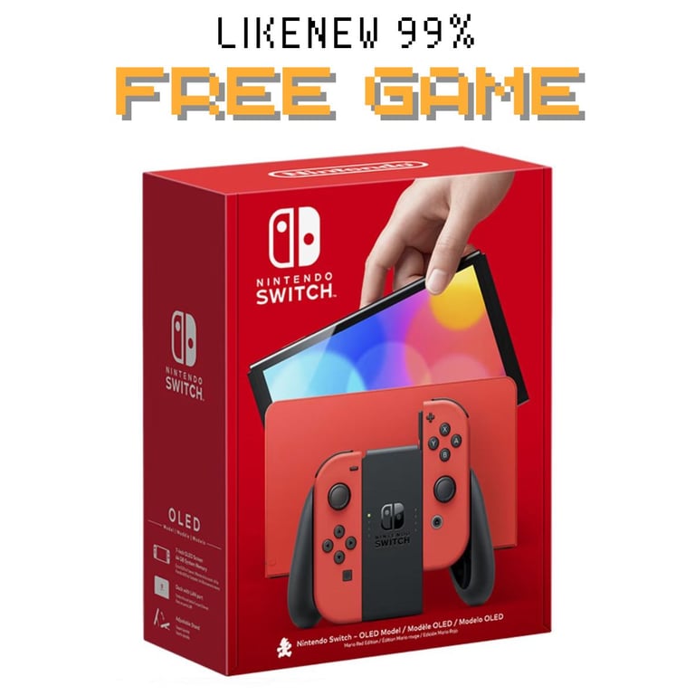 Nintendo Switch OLED Cũ Màu Đỏ Mario Fullbox 98%