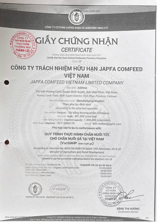 Hồ sơ pháp lý CÔNG TY TNHH THỰC PHẨM THƯƠNG MẠI THÀNH LỢI