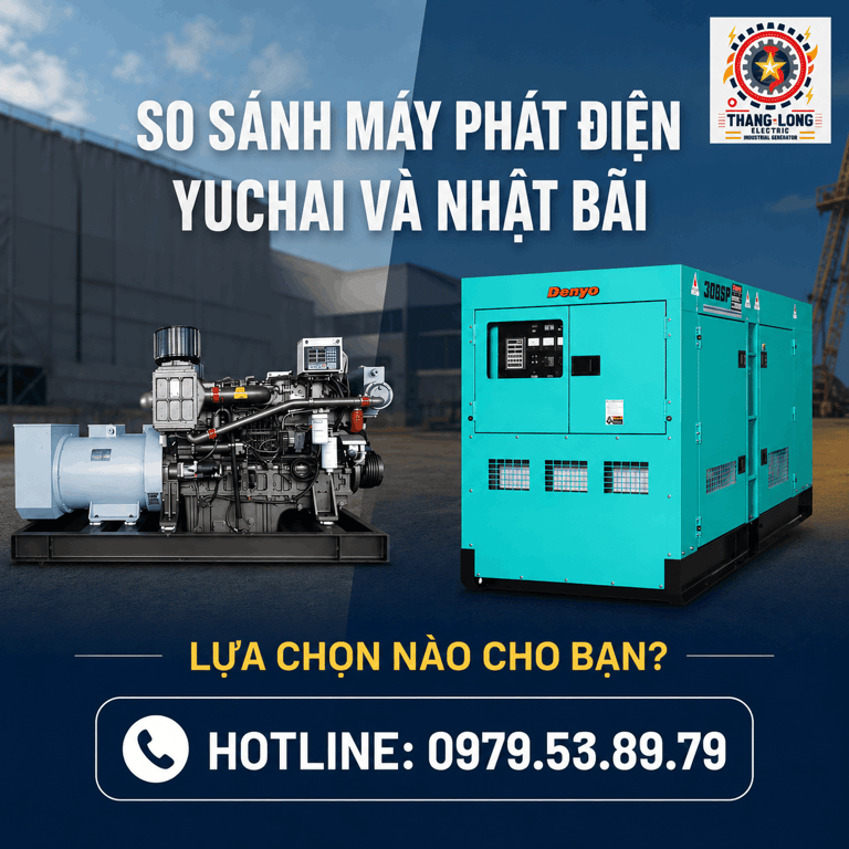 So sánh máy phát điện Yuchai và máy phát điện Nhật bãi: Lựa chọn nào phù hợp với bạn?