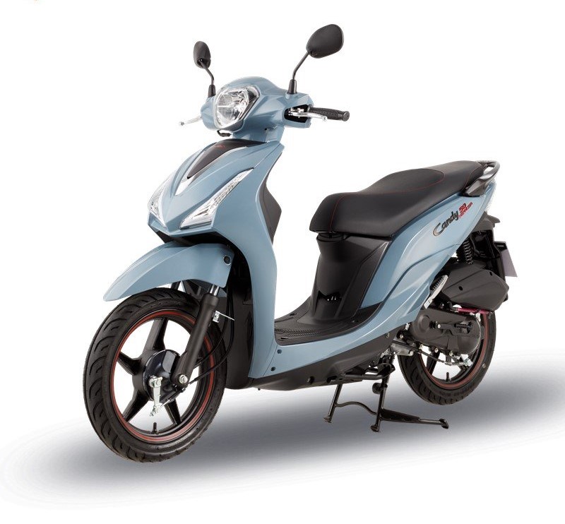  Xe ga 50cc Kymco Candy Hermosa bản chân chống điện màu xanh xám 