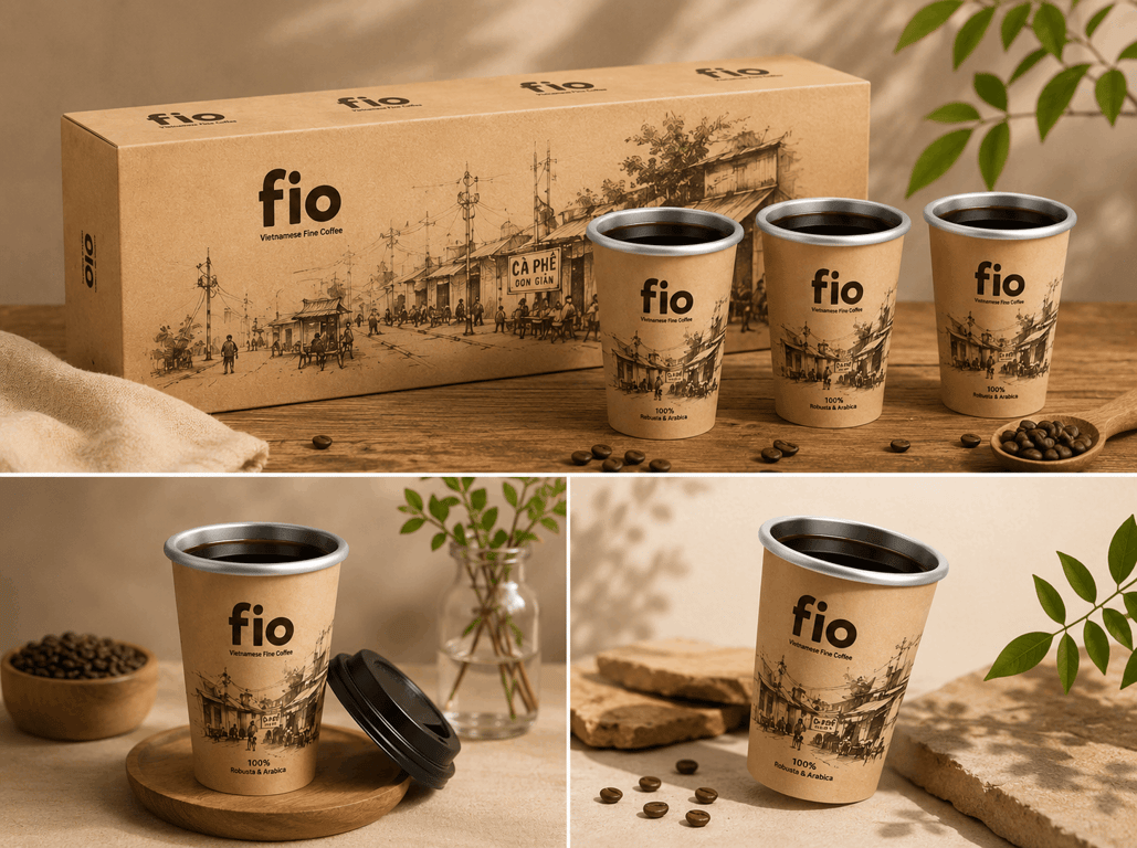 Hộp 3 ly FIO coffee