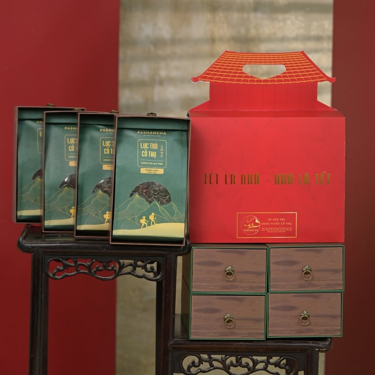 Set quà 1kg lục trà shan tuyết cổ thụ