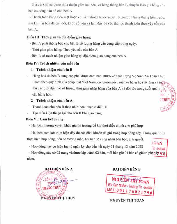 Hồ sơ pháp lý CÔNG TY TNHH THẮNG THỦY