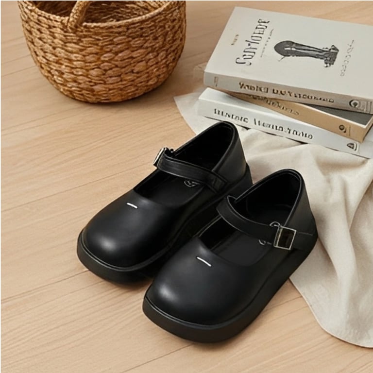 M029 Giày Búp Bê Bé Gái Mary Jane Mũi Tròn Đế Bánh Mỳ – Giày Bệt Da Mềm Quai Cài Khóa Tiện Lợi Đi Học, Đi Tiệc Phong Cách Vintage (Size 23 - 31)