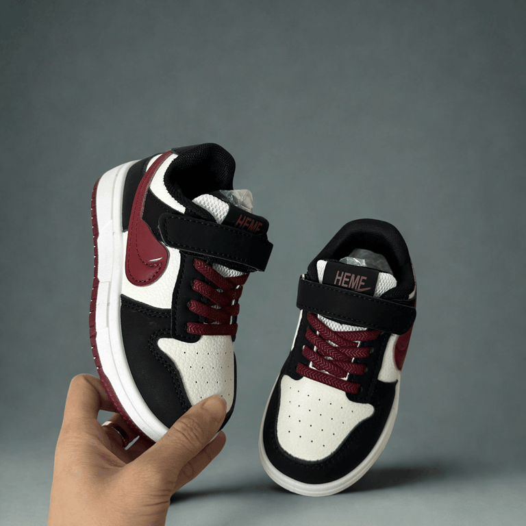M141 Giày Sneaker Thể Thao Trẻ Em Dáng Dunk Low Phối Màu Xanh Ghi / Đỏ Đô Cá Tính Phong Cách Hàn Quốc